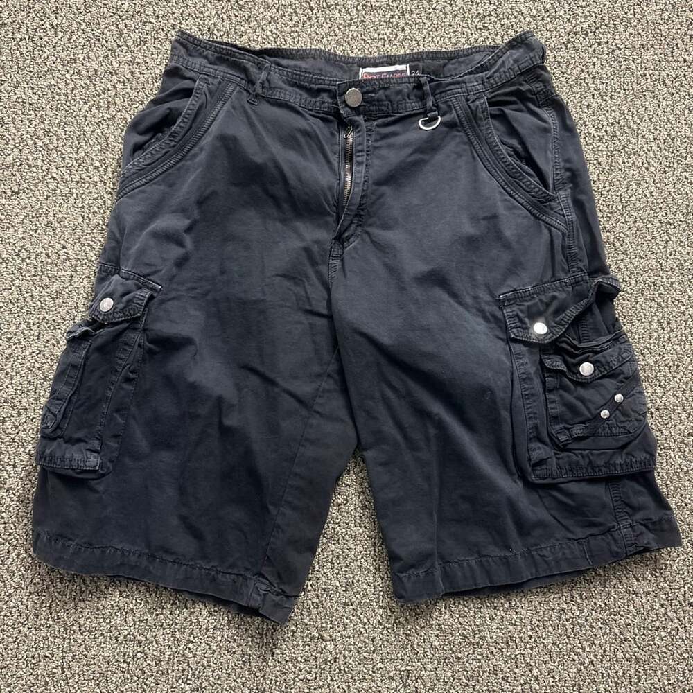 Riot Empire Black Multi-Pocket Cargo Shorts Size 34